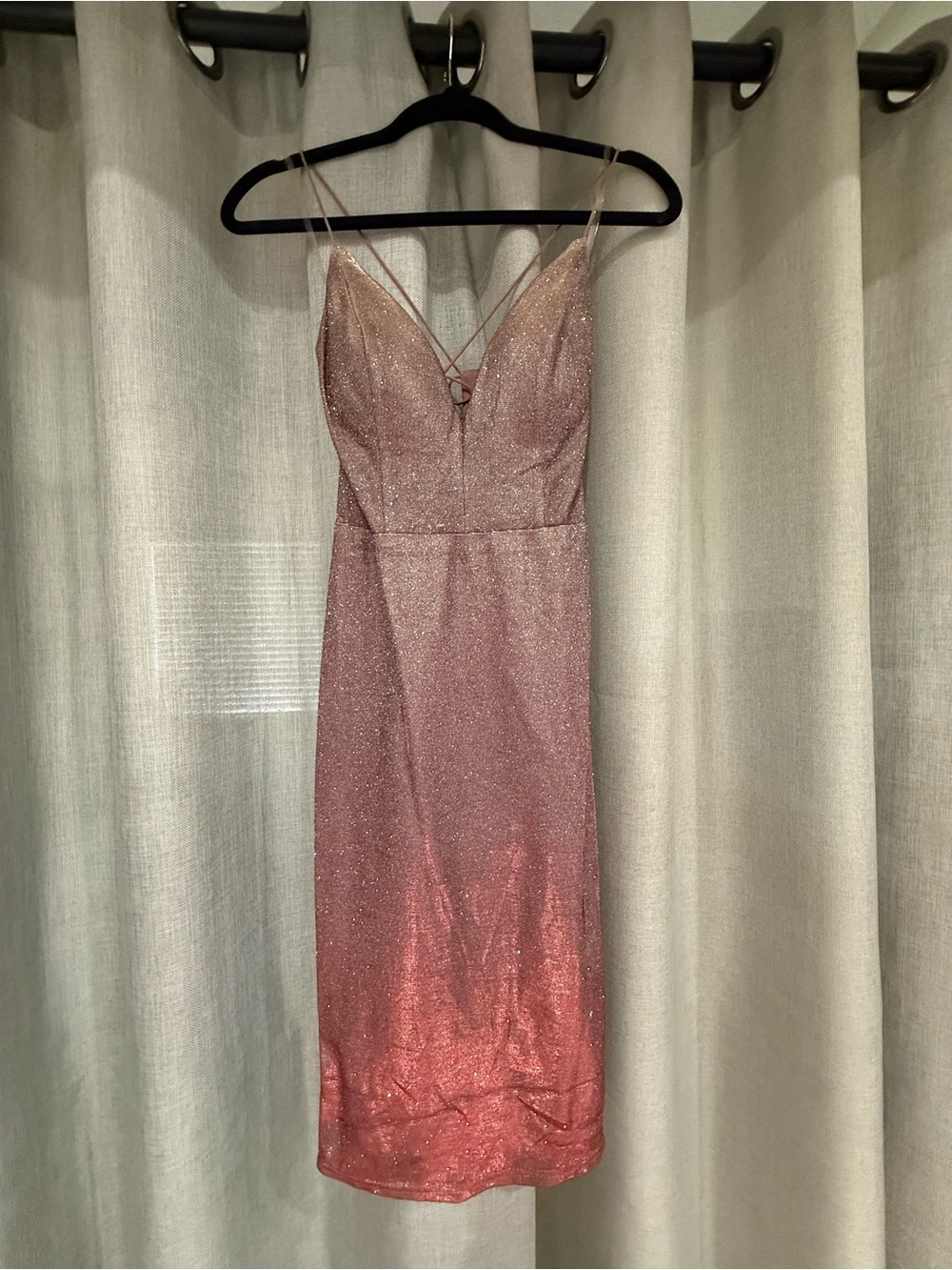 Windsor Rose Gold Glitter Midi Slip Dress